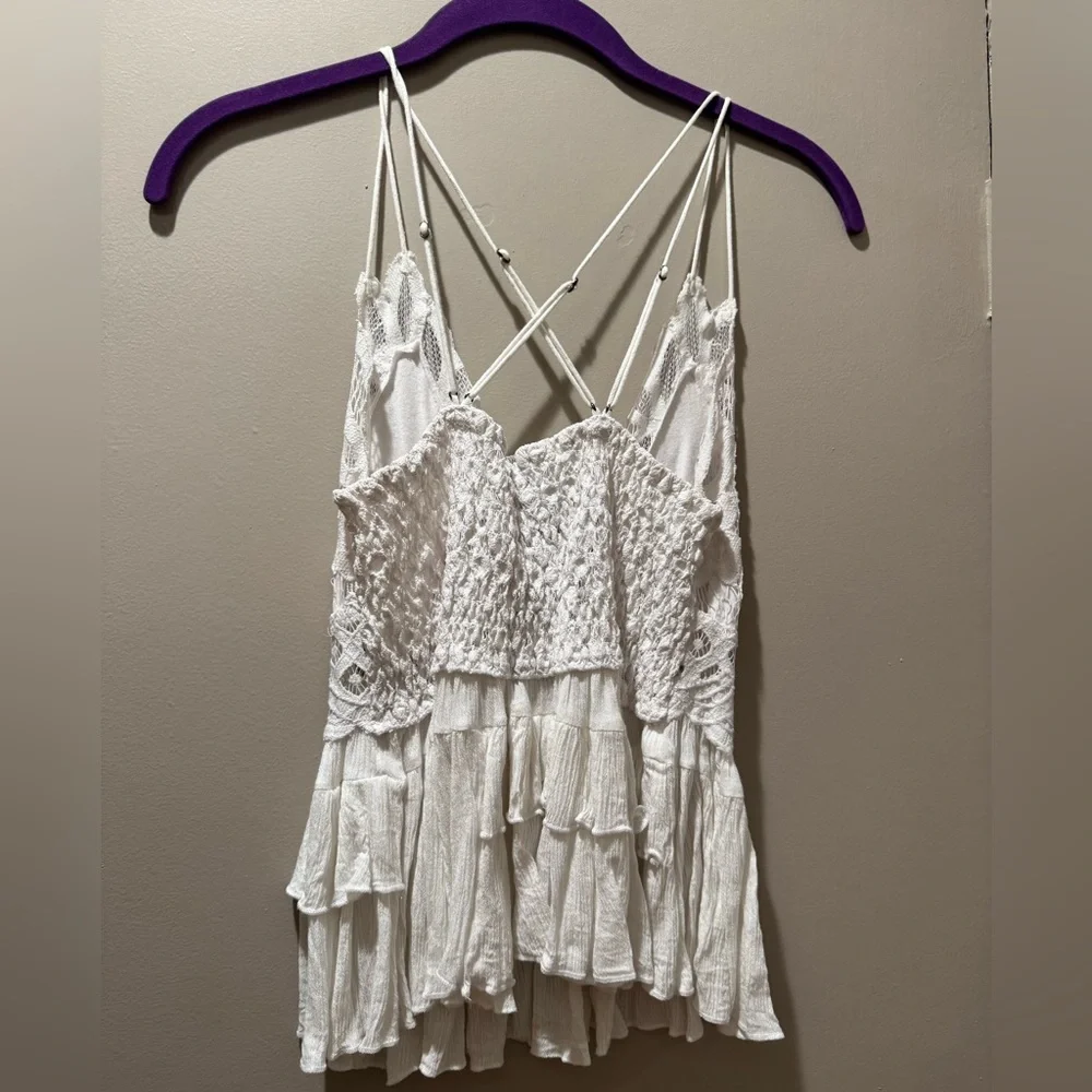 Free People Adella White Lace Tank Top - Picture 6 of 10